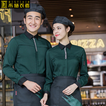 Catering waiter overalls coffee shop hot pot restaurant hamburger cake room milk tea shop long sleeve womens autumn and winter clothes