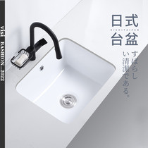 Laundry pool balcony ceramic square under-counter vegetable basin single basin with washboard sink to deepen small and medium laundry basin
