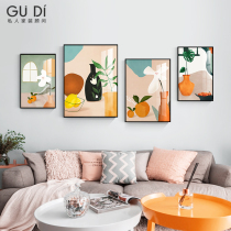 Abstract plant living room decoration painting Nordic light luxury hand-painted heavy color hanging painting modern simple sofa background wall mural