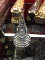 Tibetan Buddhist supplies crystal Pagoda Stupa high 11cm rilizi