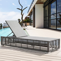 Outdoor balcony rough Vine reclining bed courtyard swimming pool beach chair rattan lounge Villa beach terrace rattan chair Leisure