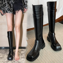 But knee boots womens autumn and winter 2021 Joker British style boots belt buckles locomotive high Knight boots