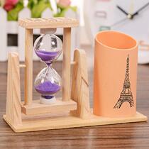 Birthday gift printing Tower hourglass student creative desktop decoration with pen holder stationery pen insert gift brushing tea