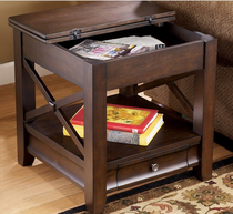 American coffee table corner 60 solid wood sofa side cabinet modern simple side several storage Square small coffee table small square table