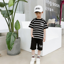 haima kids clothes boys summer suit korean style trendy children's short sleeve t-shirt shorts two piece summer suit