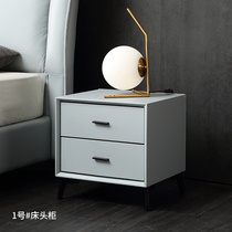 Yitzju Nordic minimalist bedside cabinet solid wood bedside storage cabinet leather art fabric bedside table