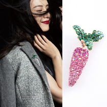 Japan and South Korea cute super cute brooch women Joker recommended carrot corsage collar pin coat sweater jacket accessories