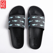 (Rider) Black gray beach slippers mens one-word drag non-slip fashion outdoor thick bottom soft bottom cool sandy beach tide