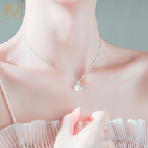 Ginkgo leaf necklace female 925 sterling silver light luxury niche design Sen department ins simple clavicle chain 2021 new