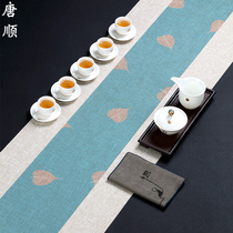 Tea mat waterproof tea cloth Zen Serve tea table cloth Chinese linen tea table tea table mat tea table Flag Kung Fu Tea Road Accessories