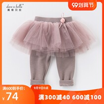davebella David Bella spring and winter girls baby culottes gray purple middle waist casual culottes