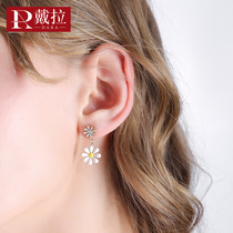 Dela 925 silver pin small daisy earrings Yafeng suitable for summer earrings 2021 New Tide earrings