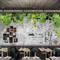 3D personality retro nostalgic cement wall industrial wind wallpaper milk tea shop restaurant bar ktv wallpaper Hotel mural