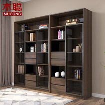 Wood Con Modern Minimalist Bookcase Glass Door Combo Bookcase Disposal Cabinet Free Combo Bookcase Lockers Customizable