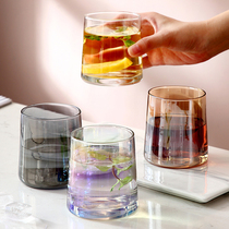 Transparent crystal glass colorful high temperature resistant glass cup household living room drinking water Cup low cup tea cup