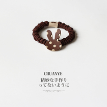 Sichuan Wild Wave point rabbit small intestine Hairband Net red 2021 New cute hair rope temperament leather band female head rope