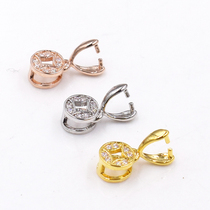 s925 silver buckle crystal drop buckle Jade Jade buckle diy jewelry accessories small copper coin Diamond diamond buckle exquisite