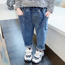 Girls jeans 2021 new children Spring and Autumn thin foreign style wear trousers Children Baby casual pants