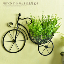 European Wall Wall decoration bicycle flower basket hanging wall decoration plant pendant living room creative wall decoration