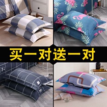 A pair of pillowcases washing cotton single cartoon pillowcase pillowcase 48x74cm double large cervical spine memory