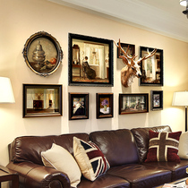  Retro light luxury American living room photo wall European creative photo frame combination wall photo frame wall Photo wall painting