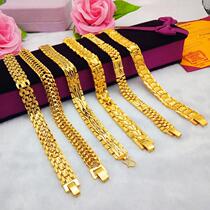 Zhou Dafu Huanhuan U.S. -Japan personality 18K True gold bracelet for men and women 18K24k gold bracelet wide couple ornaments