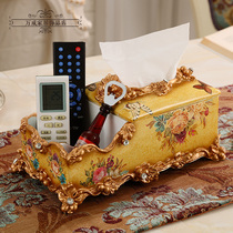 European tissue box Multi-functional luxury craft ornaments Home paper box Living room coffee table remote control storage box