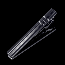 Mens tie clip fashion dress business high-end black Gray professional simple tie clip clip pin tide gift box