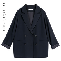 Casual plus size blazer womens spring and autumn thin 2021 New Korean version of shoulder suit womens jacket design sense of niche