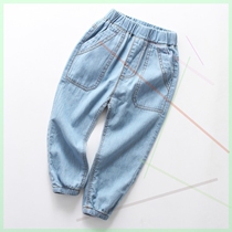 2 Childrens denim anti-mosquito pants 1 to 3 and a half years old male treasure spring and summer pants 4 Childrens thin cartoon pants for boys 5 tide 6