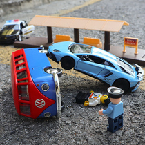 Alloy drop resistant childrens toy car small car Boy toy car model simulation pullback car Inertial car