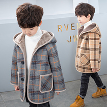 Childrens clothing Boys wool coat wool coat Western style winter clothing 2021 autumn and winter new velvet thickened baby children