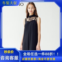 Manyanu mall with 2019 new summer black dress sleeveless lace stitching dress female MJ22DE181