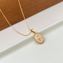 Gentle ceiling natural mother-of-pearl rose necklace femininity clavicle chain gold-plated color-preserving 2022 spring new