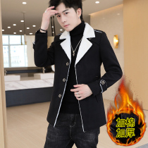 Woolen coat mens long autumn and winter 2021 New British Korean version of woolen coat thick mens trench coat tide