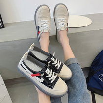 Pregnant woman Little white shoes spring and autumn outside wearing a foot pedal not tired footed womens shoes Soft bottom non-slip 100 lap flat-bottomed single shoe bean-bean shoes