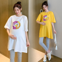 Pregnant womens summer suit 2021 New Net red short sleeve coat womens spring summer two-piece jumpsuit summer