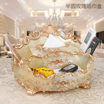 Creative European tissue box light luxury living room household coffee table drawing box remote control storage box multi-function storage box