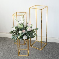 Wedding metal frame road guide frame stage arrangement flower stand set Iron wedding floral display window frame Square