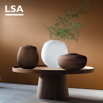 LSA imported handmade glass vase living room luxury flower arrangement vase creative large modern simple glass vase
