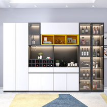 Modern Minima Living Room Wine Cabinet Close By Wall Small Home Customised Dining Side Cabinet Integrated Light Lavish Fancy Glass Display Cabinet