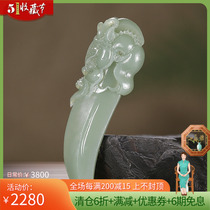 Dragon head hook jade pendant Xinjiang and field jade duck egg blue and jade dragon head hook jade pendant jade pendant pendant 19g