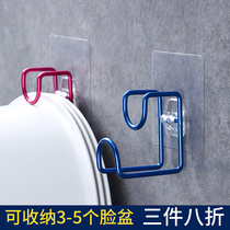 Washbasin storage rack adhesive hook hanging basin shelf tub toilet non-perforated Hook bathroom wall rack