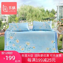 Le snail home textile lovo summer mat air-conditioning mat three-piece set of flower print ice mat in summer sun