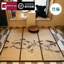 High-end brand bamboo mat carpet bedroom tatami bamboo woven Chinese living room mat Japanese room bedside folding floating floating