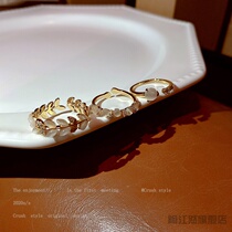 Real gold plating Cats Eye Stone opening ring retro simple couple girlfriends hand decoration ring fashion temperament food finger ring