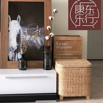 Recreational Pure Handmade Hay Choreography Containing Stools Storage Fields Garden Solid Wood Can Sit People Swap for footrest Stool Living-room