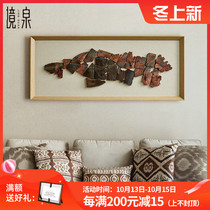 Jing Spring New Chinese Zen Solid Wood Decorative Painting Southeast Asian Physical Painting Model Room Living Room Study Restaurant Hanging Painting