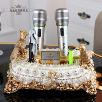 European-style multi-function microphone stand KTV desktop wireless microphone storage rack Luxury villa home microphone microphone stand