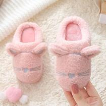 Childrens cotton slippers autumn and winter new boys and girls soft-soled non-slip indoor home cartoon cute baby cotton shoes